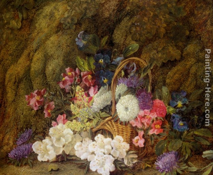 Vincent Clare Still life with a basket of flowers